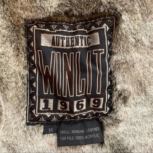 Vintage WINLIT Shearling Leather Coat, like new condition Hooded w/Faux Fur M - Picture 6 of 8